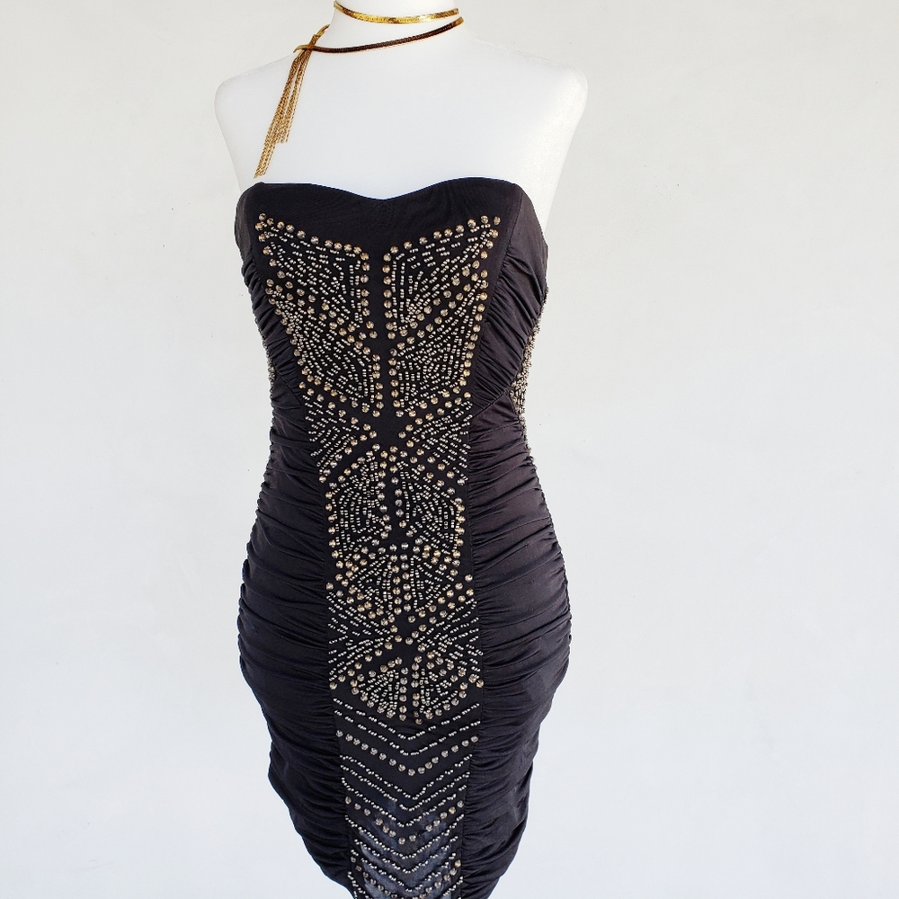 Strapless Ruched Evening Dress - Picture 6 of 6